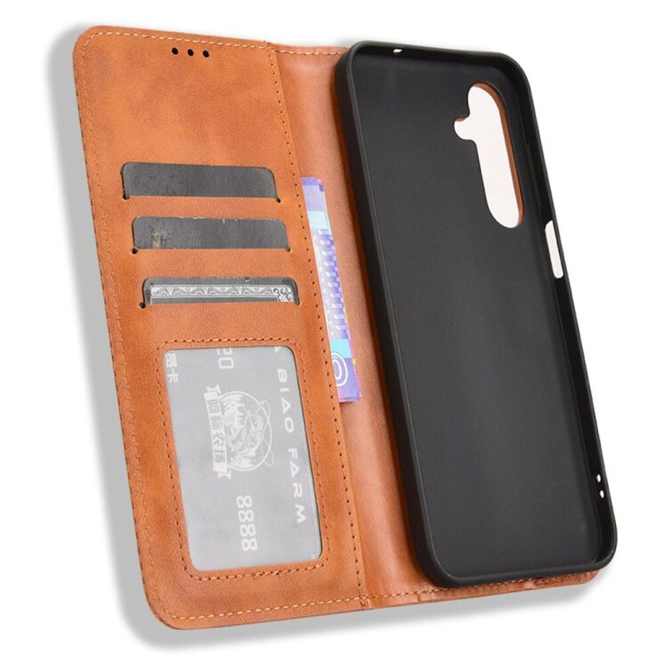 Чехол Deexe Retro Style для Samsung Galaxy M35 (M356) - Brown: фото 4 из 7