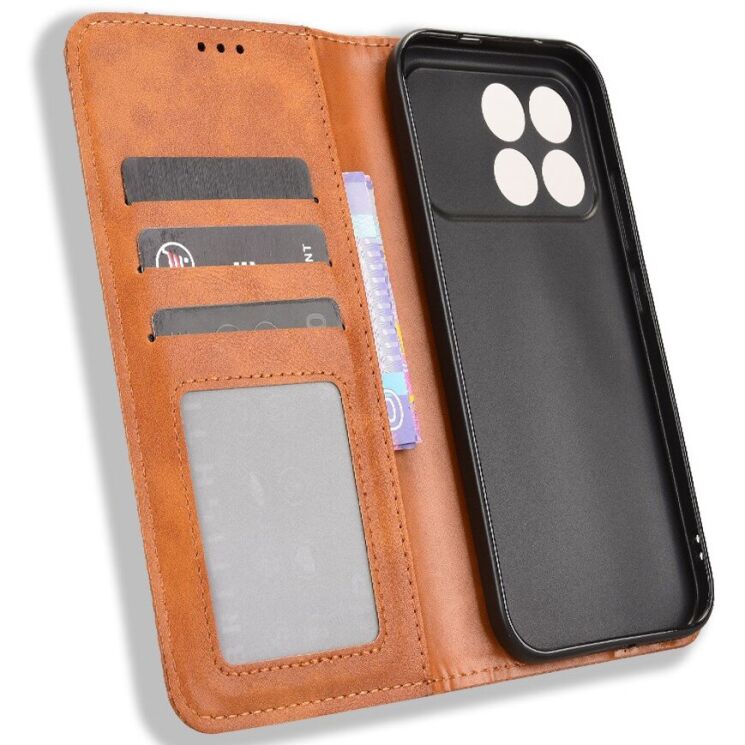 Чохол Deexe Retro Style для Xiaomi Poco F8 Pro - Brown (403502Z) Чохол Deexe Retro Style для Xiaomi Poco F8 Pro - Brown: фото 5 з 19