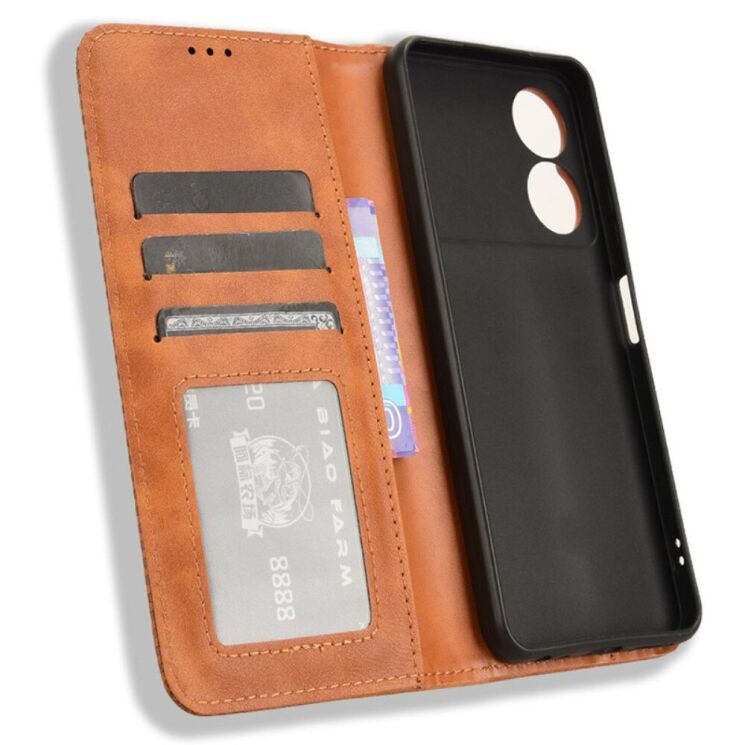 Чехол Deexe Retro Style для ZTE Blade A34 - Brown: фото 4 из 7