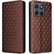 Чохол Deexe Rhombus Book для Motorola Moto G77 - Brown (406811Z)