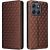Чехол Deexe Rhombus Book для Motorola Moto G77 - Brown: фото 1 из 10