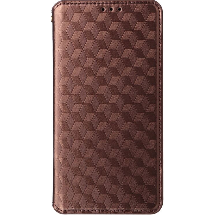 Чохол Deexe Rhombus Book для Motorola Moto G77 - Brown: фото 7 з 10