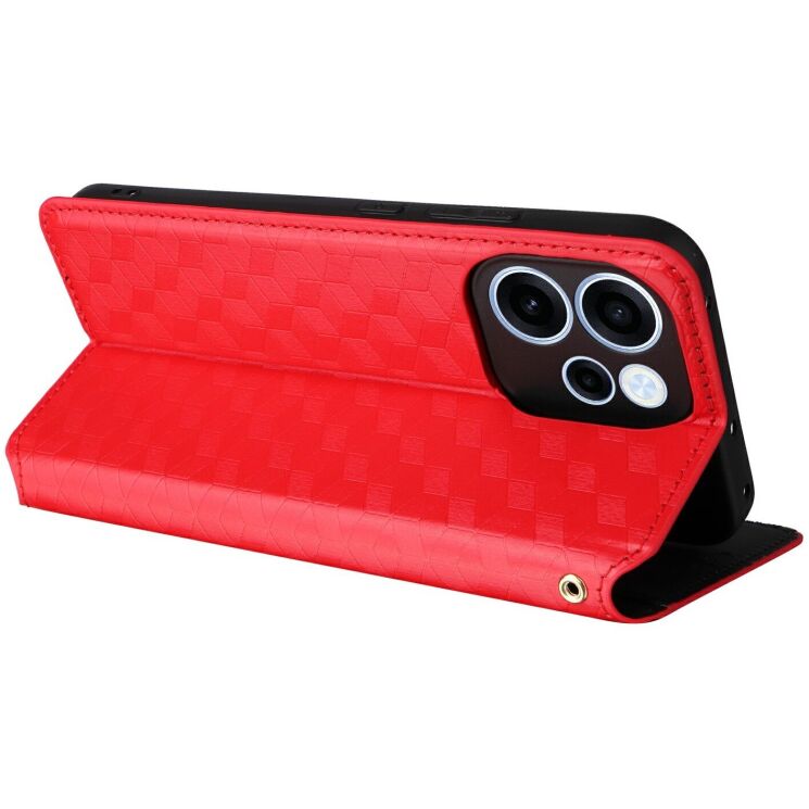 Чехол Deexe Rhombus Book для OPPO Reno 15 F/FS - Red: фото 4 из 7