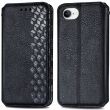 Чехол Deexe Rhombus Wallet для Apple iPhone 16e - Black (376412B)