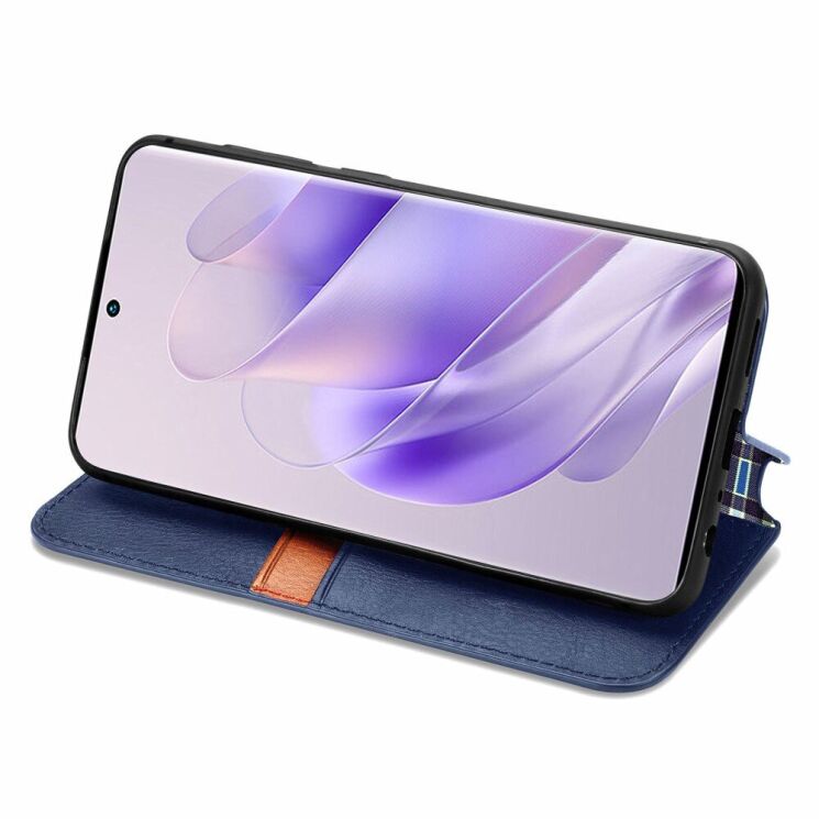 Чехол Deexe Rhombus Wallet для Infinix Zero 30 - Blue: фото 3 из 6