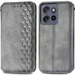 Чехол Deexe Rhombus Wallet для Motorola Edge 50 Neo - Grey (367131H)