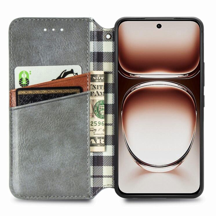 Чехол Deexe Rhombus Wallet для Motorola Edge 50 Neo - Grey: фото 2 из 10
