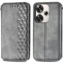 Чехол Deexe Rhombus Wallet для Xiaomi Poco F6 - Grey: фото 1 из 9