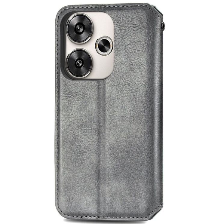 Чехол Deexe Rhombus Wallet для Xiaomi Poco F6 - Grey: фото 5 из 9