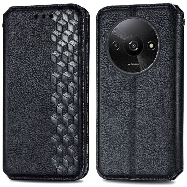 Чехол Deexe Rhombus Wallet для Xiaomi Redmi A3 - Black: фото 1 из 10