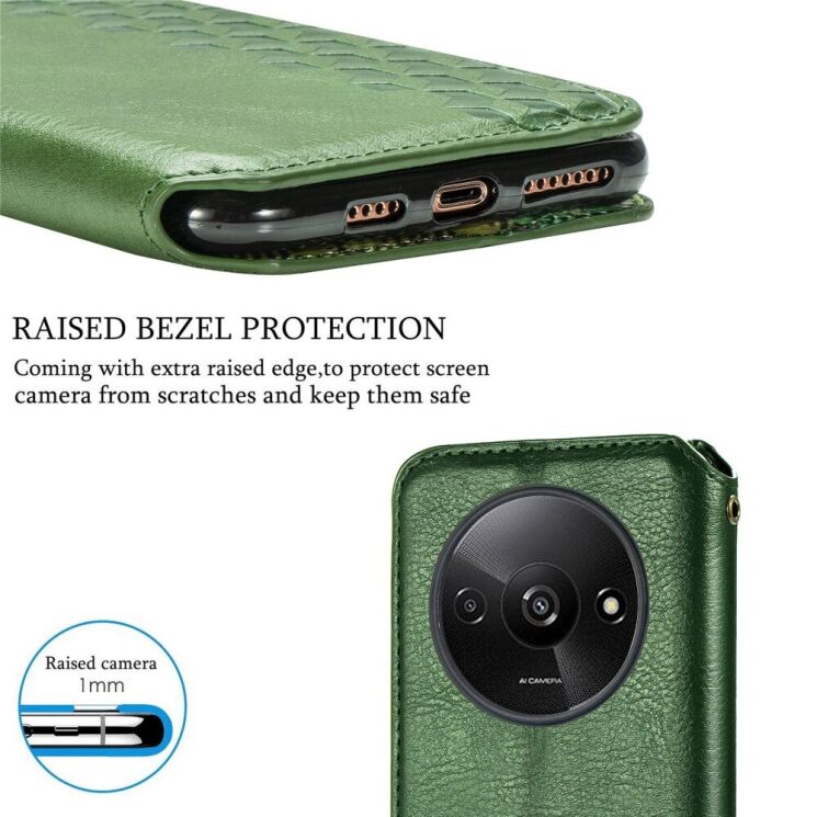 Чехол Deexe Rhombus Wallet для Xiaomi Redmi A3 - Black: фото 9 из 10