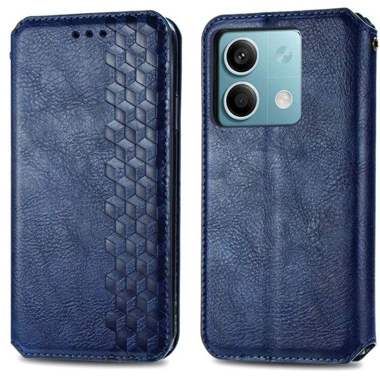 Чехол Deexe Rhombus Wallet для Xiaomi Redmi Note 13 5G - Blue: фото 1 из 10