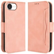 Чехол Deexe Wallet Stand для Apple iPhone 16e - Pink: фото 1 из 7