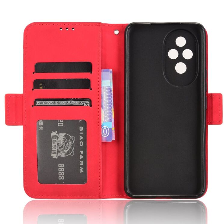 Чохол-книжка з кишеньками Deexe Wallet Stand для Honor 200 - Red: фото 5 з 7