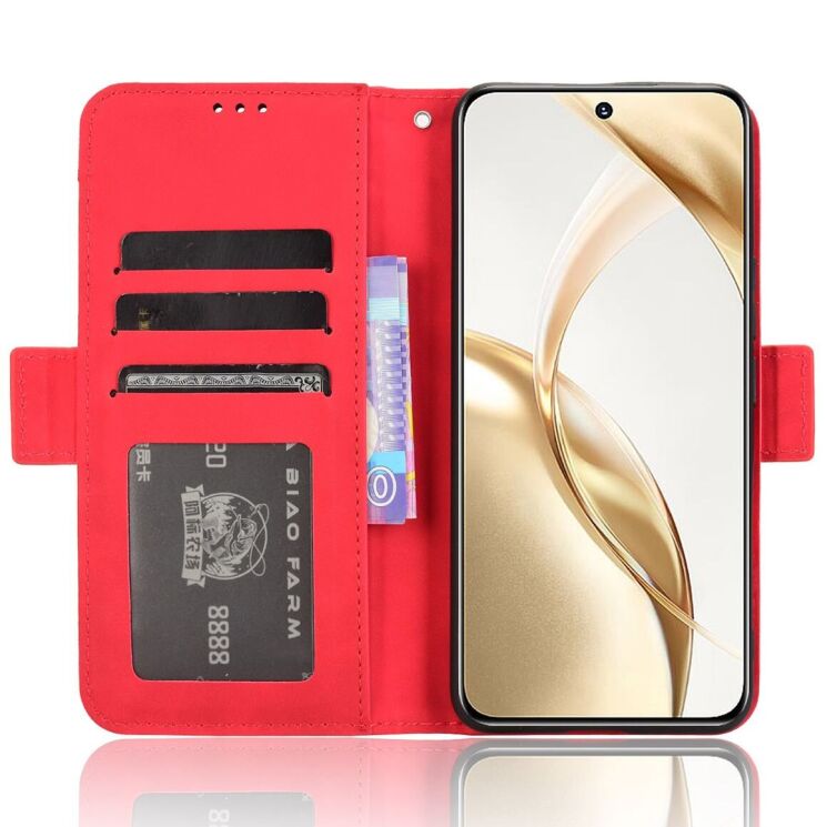 Чохол-книжка з кишеньками Deexe Wallet Stand для Honor 200 - Red: фото 3 з 7
