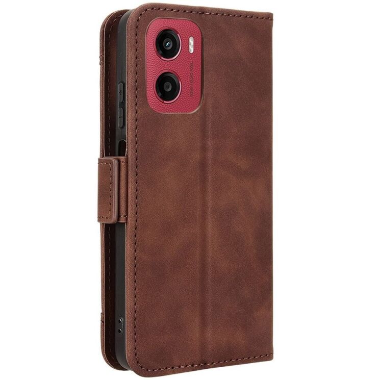 Чохол Deexe Wallet Stand для Motorola Moto G05 / Moto E15 - Brown: фото 7 з 7