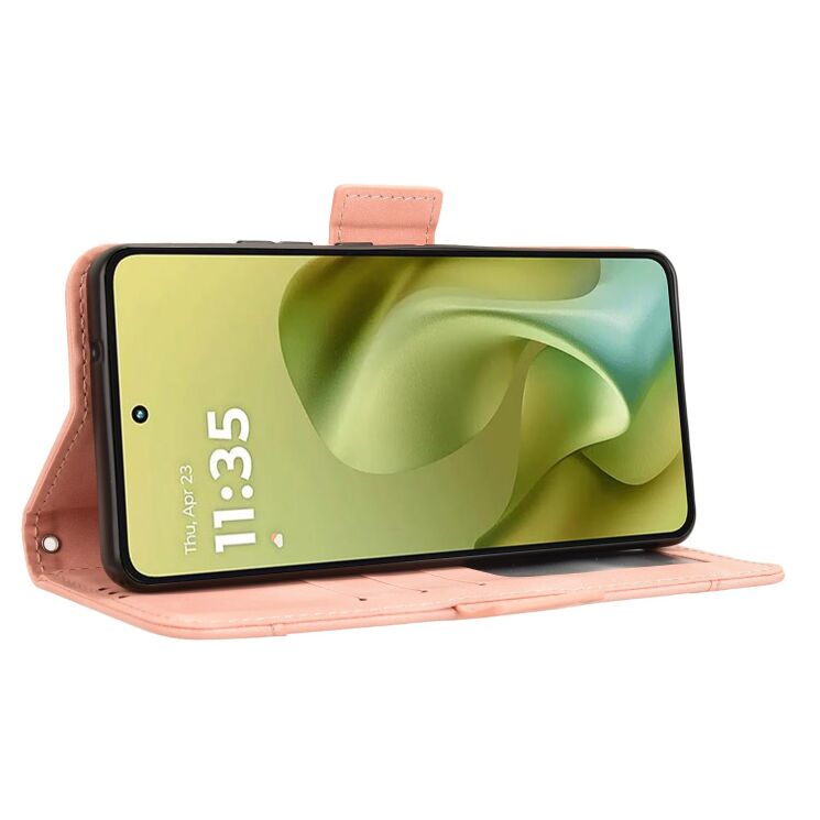 Чохол Deexe Wallet Stand для Motorola Moto G86 - Pink: фото 7 з 13