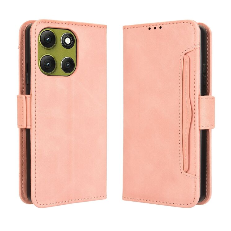 Чохол Deexe Wallet Stand для Motorola Moto G86 - Pink: фото 1 з 13