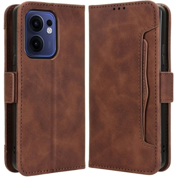 Чехол Deexe Wallet Stand для OPPO Reno 13 F/FS 5G - Brown: фото 1 из 7