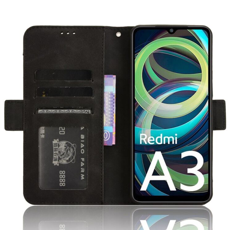 Чехол Deexe Wallet Stand для Xiaomi Redmi A3 - Black: фото 2 из 8