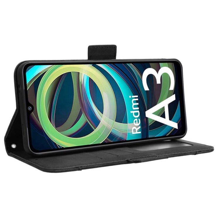 Чехол Deexe Wallet Stand для Xiaomi Redmi A3 - Black: фото 3 из 8