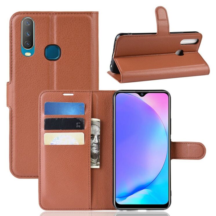 Классический чехол-книжка Deexe Book Type для VIVO Y17 - Brown: фото 1 из 6