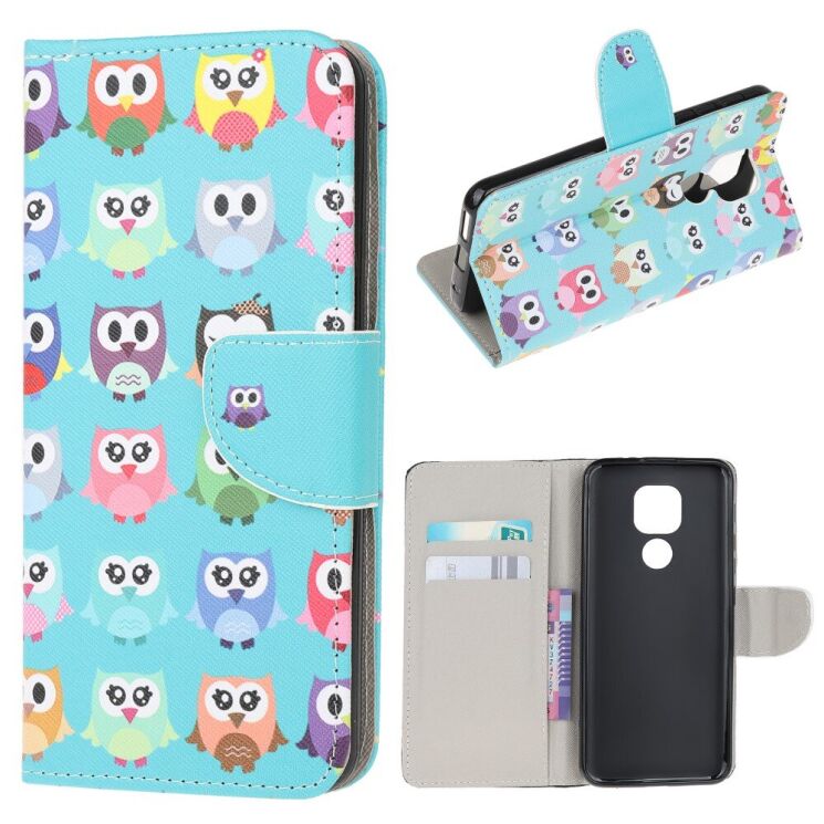 Чохол з малюнком Deexe Color Wallet для Motorola Moto E7 Plus / Moto G9 Play - Owls: фото 1 з 6