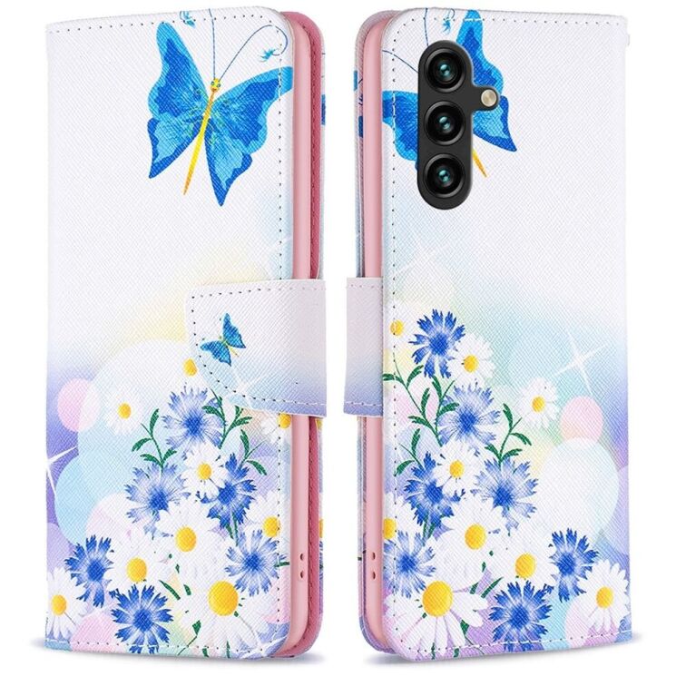 Чехол-книжка Deexe Color Wallet для Samsung Galaxy A15 (A155) - Butterfly and Flowers: фото 1 из 7