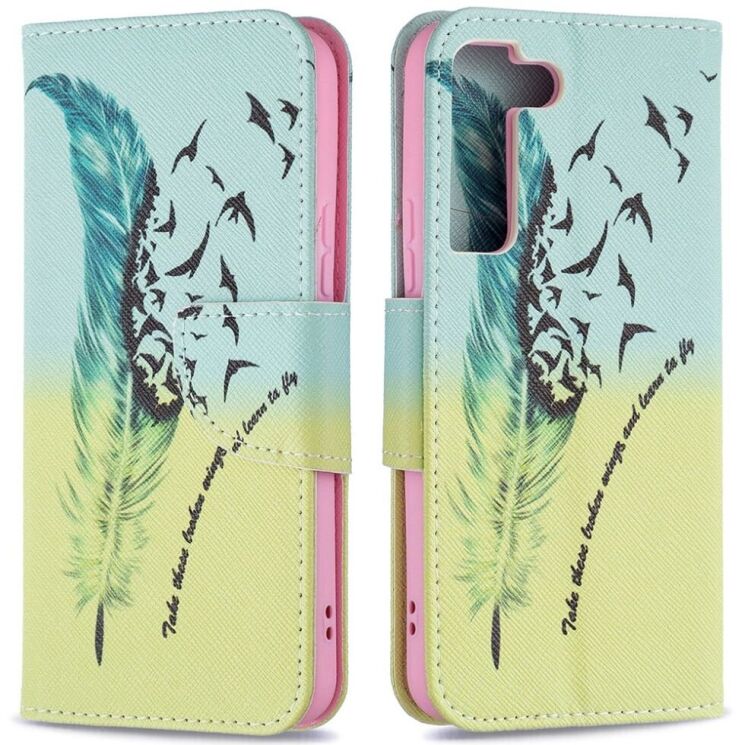 Чехол-книжка Deexe Color Wallet для Samsung Galaxy S22 (S901) - Feather and Birds: фото 1 из 8
