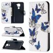 Чехол-книжка Deexe Color Wallet для Xiaomi Redmi Note 9 / Redmi 10X - Blue and White Butterflies (266960H)