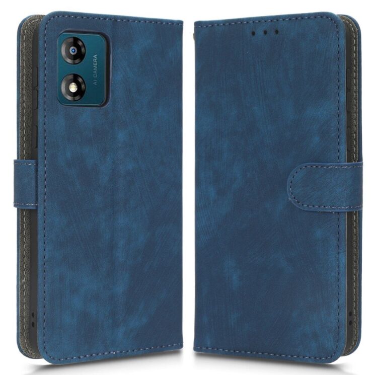 Чехол-книжка Deexe Delta Wallet для Motorola Moto E13 - Blue: фото 1 из 6