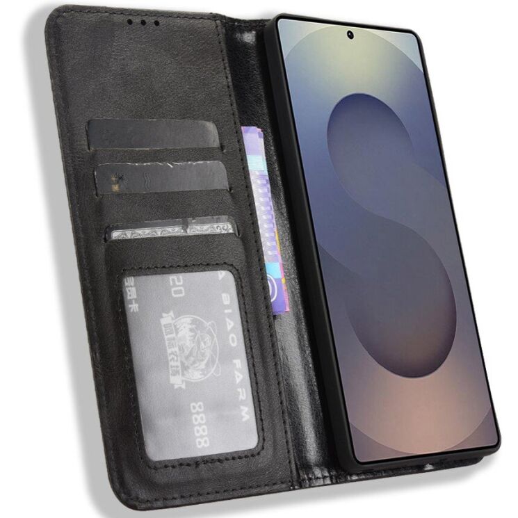 Чехол-книжка Deexe Retro Style для Samsung Galaxy S26 Ultra (S948) - Black: фото 6 из 20