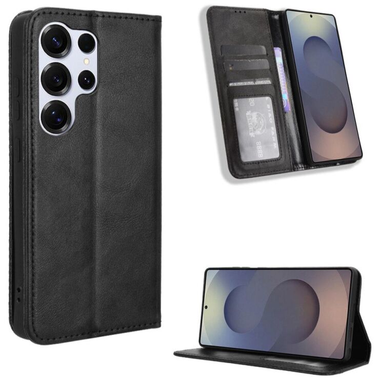 Чехол-книжка Deexe Retro Style для Samsung Galaxy S26 Ultra (S948) - Black: фото 2 из 20