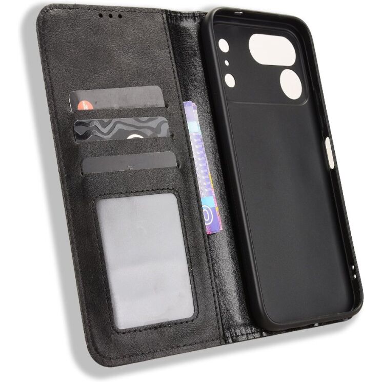 Чехол-книжка Deexe Retro Style для TECNO Spark 50 Pro - Black (269803B) Чехол-книжка Deexe Retro Style для TECNO Spark 50 Pro - Black: фото 5 из 20