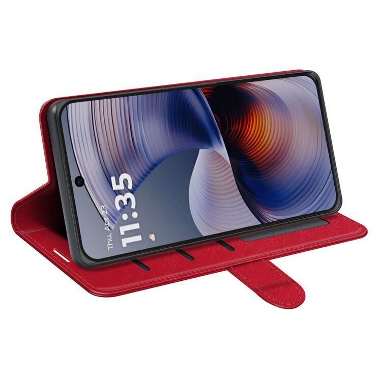 Чехол-книжка Deexe Wallet Style для Motorola Moto G55 - Red: фото 3 из 10