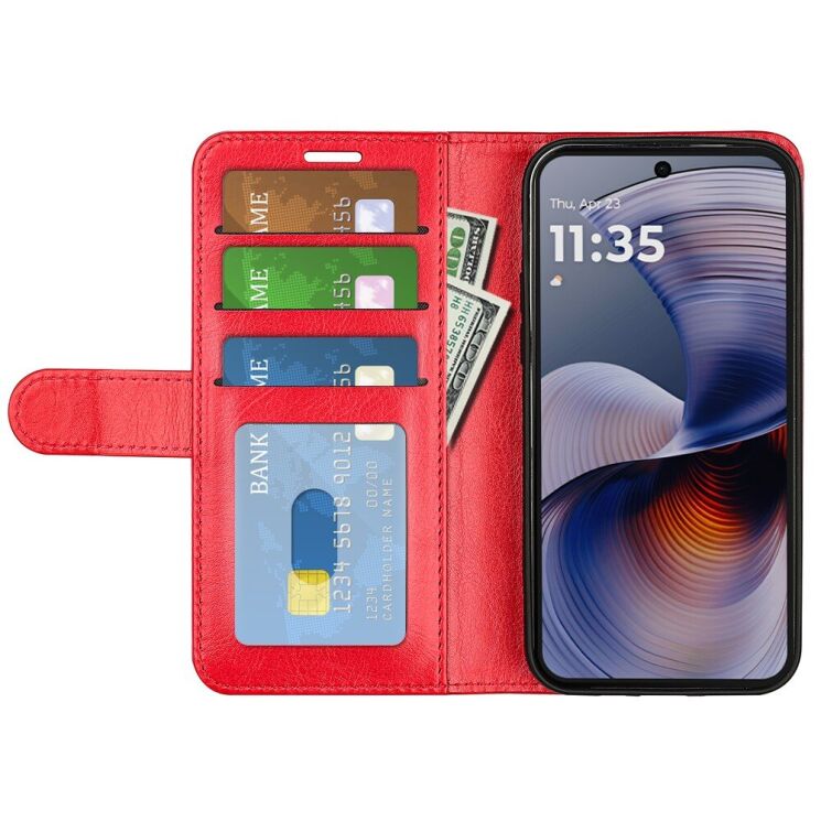 Чехол-книжка Deexe Wallet Style для Motorola Moto G55 - Red: фото 2 из 10