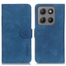 Чехол-книжка KHAZNEH Retro Wallet для Motorola Moto G15 / Moto G05 - Blue: фото 1 из 7