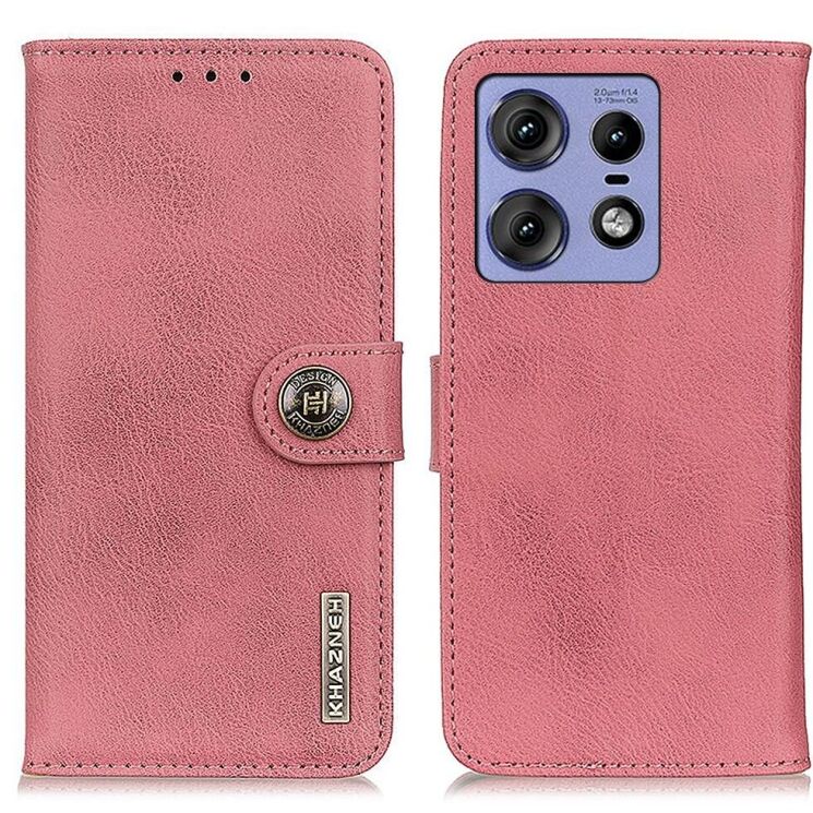 Чохол-книжка KHAZNEH Wallet Cover для Motorola Edge 50 Pro - Pink: фото 1 з 8