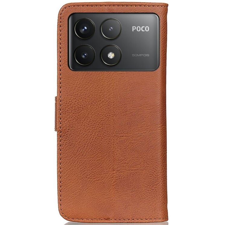 Чехол-книжка KHAZNEH Wallet Cover для Xiaomi Poco F6 Pro - Brown: фото 6 из 9
