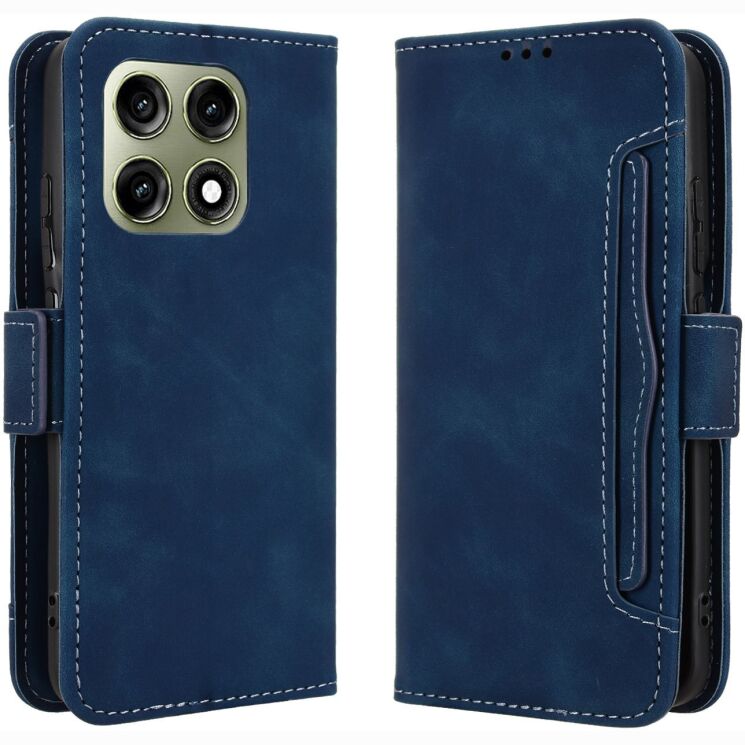 Чохол-книжка з кишеньками Deexe Wallet Stand для Motorola Edge 70 Pro - Blue: фото 1 з 15
