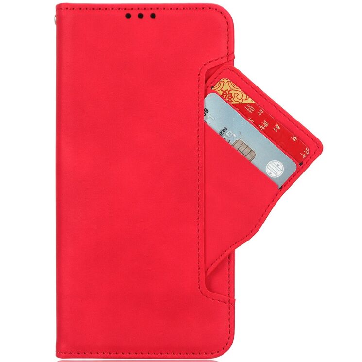 Чехол-книжка с карманами Deexe Wallet Stand для OPPO Reno 15 F/FS - Red: фото 2 из 15