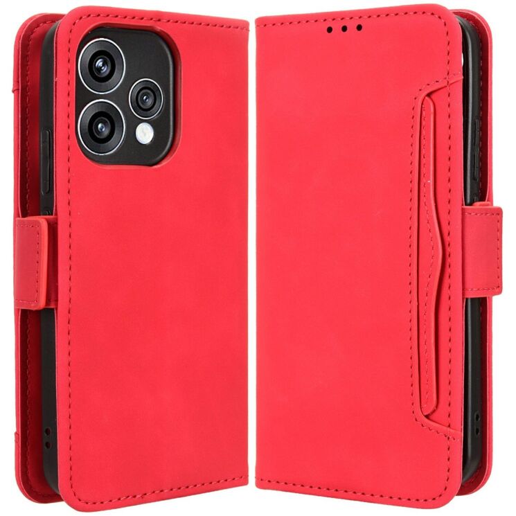 Чехол-книжка с карманами Deexe Wallet Stand для OPPO Reno 15 - Red: фото 1 из 7
