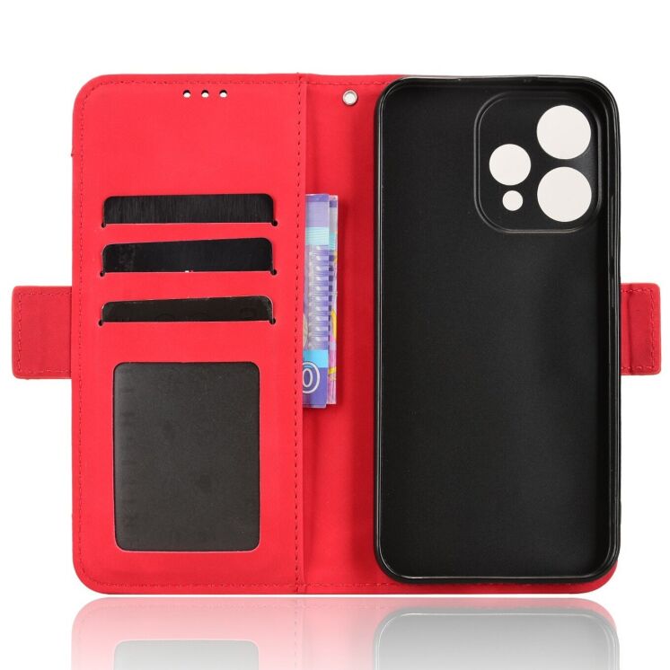 Чехол-книжка с карманами Deexe Wallet Stand для OPPO Reno 15 - Red: фото 2 из 7