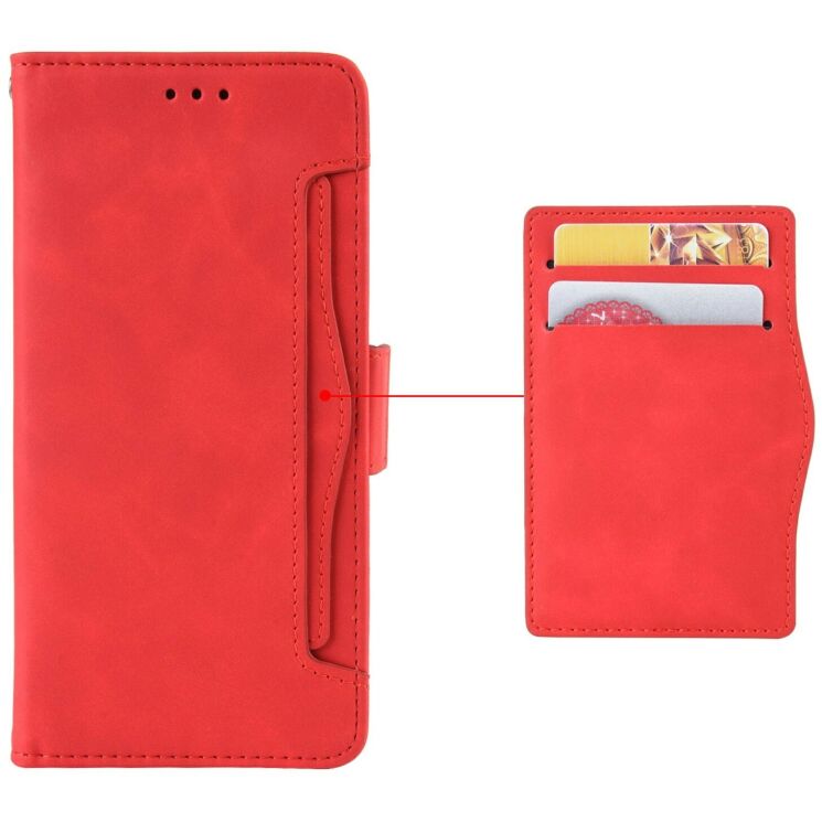 Чехол-книжка с карманами Deexe Wallet Stand для OPPO Reno 15 - Red: фото 5 из 7