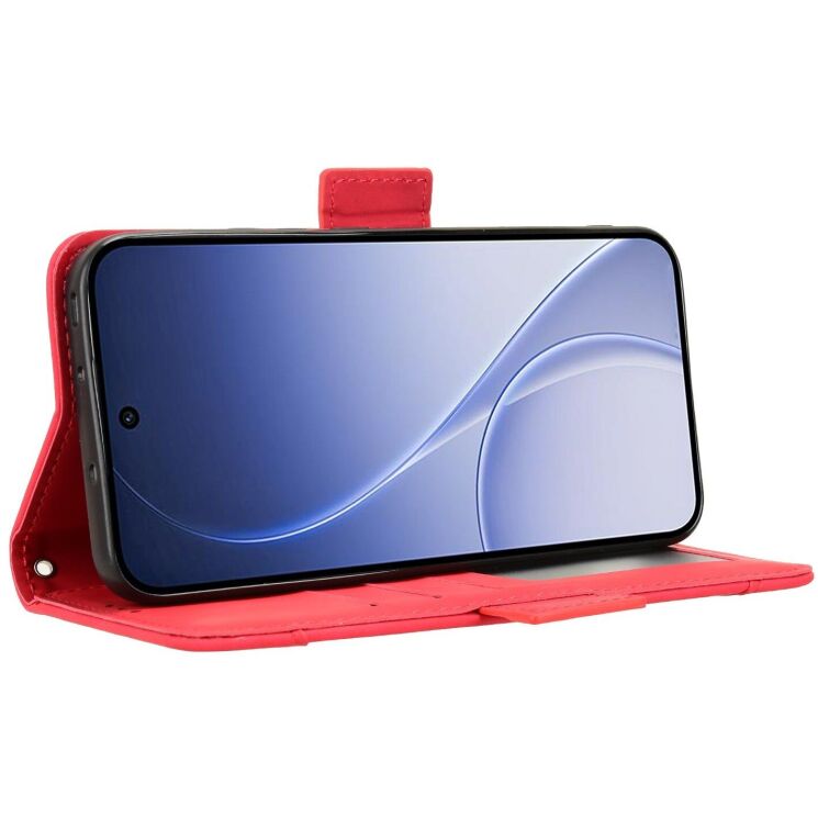 Чехол-книжка с карманами Deexe Wallet Stand для OPPO Reno 15 - Red: фото 4 из 7