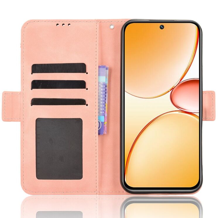 Чехол-книжка с карманами Deexe Wallet Stand для Realme C85 - Pink: фото 5 из 15