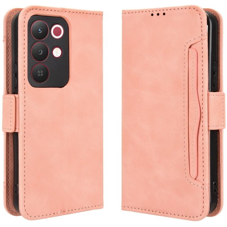 Чехол-книжка с карманами Deexe Wallet Stand для Realme C85 - Pink: фото 1 из 15