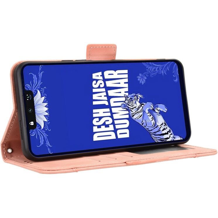 Чохол-книжка з кишеньками Deexe Wallet Stand для TECNO Spark Go 3 - Pink: фото 4 з 13