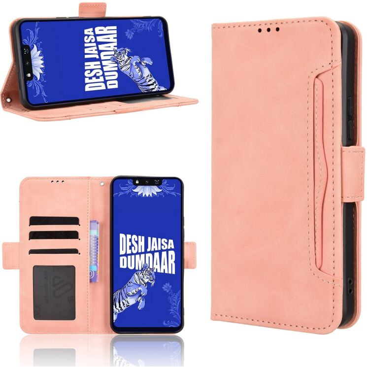 Чохол-книжка з кишеньками Deexe Wallet Stand для TECNO Spark Go 3 - Pink: фото 6 з 13