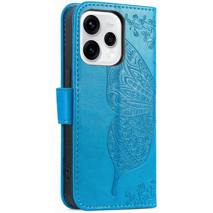 Чехол-книжка с рисунком UniCase Butterfly Pattern для OPPO Reno 15 - Blue: фото 6 из 9